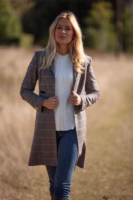 Annabella Check Racing Coat