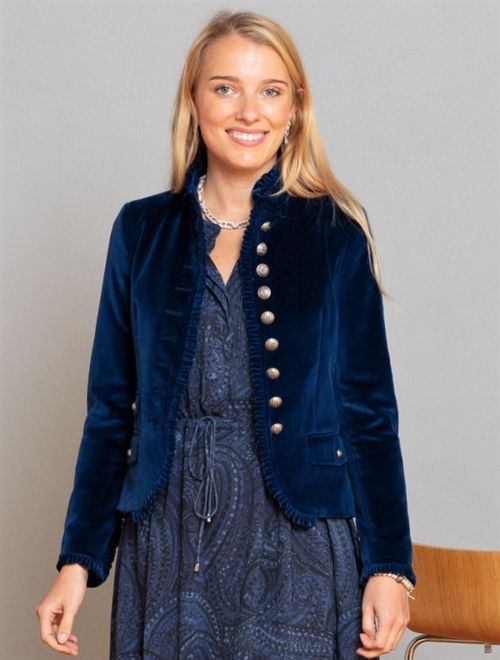 Beatriz Navy Velvet Jacket