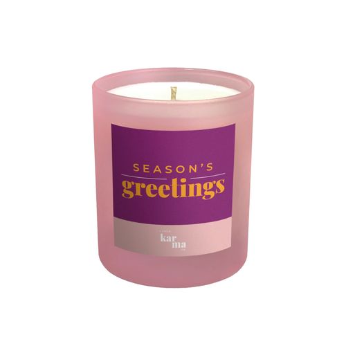 Season's Greetings Refillable Slogan Candle