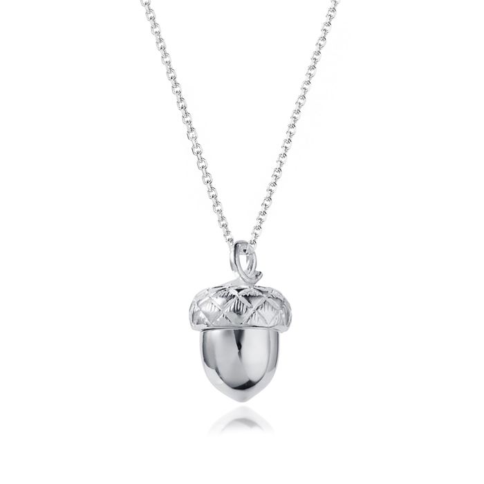 Love in a Nutshell Silver Acorn Pendant