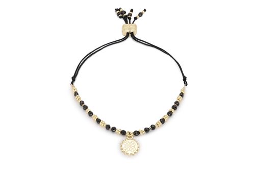 EBONY GOLD BLACK SPINEL THREAD THROUGH BRACELET