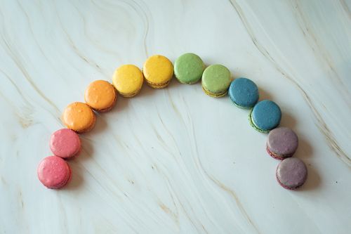 Rainbow macarons