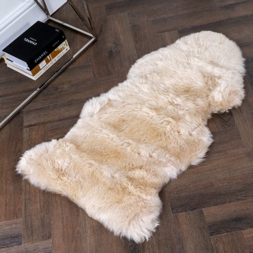 Premium Single Pelt Beige Sheepskin Rug