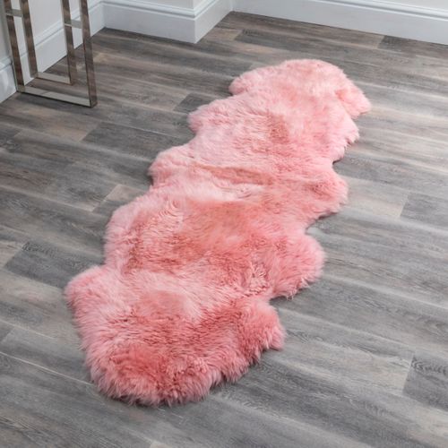 Double Pelt Blush Pink Sheepskin Rug