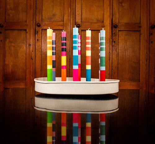 Striped Dinner Candles