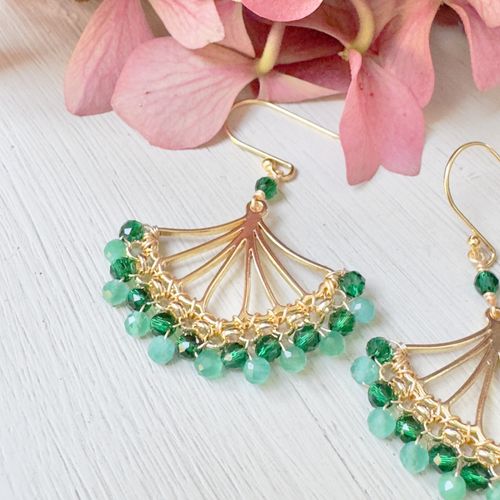 Emerald & Mint Jade Rolo Fans