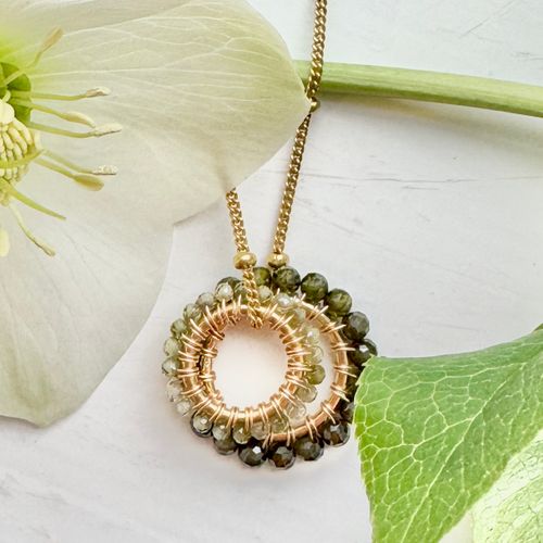 Peridot Double Pendant On Satellite Chain