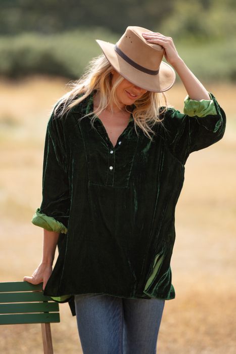 Ava Oversized Silk Velvet Shirts
