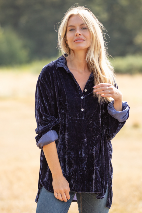 Ava Oversized Silk Velvet Shirts