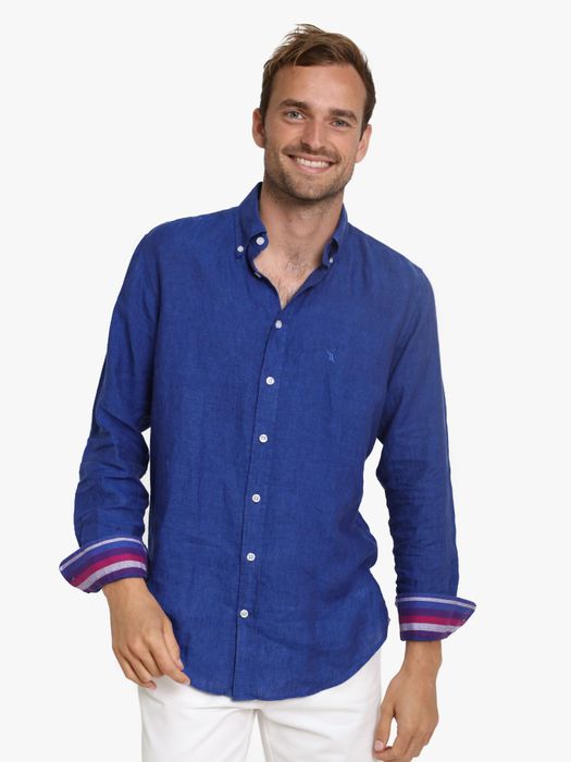 Kamba Royal Blue Linen Shirt