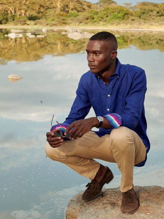 Kamba Royal Blue Linen Shirt