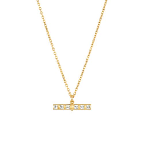 Sky Blue Topaz T - Bar Necklace