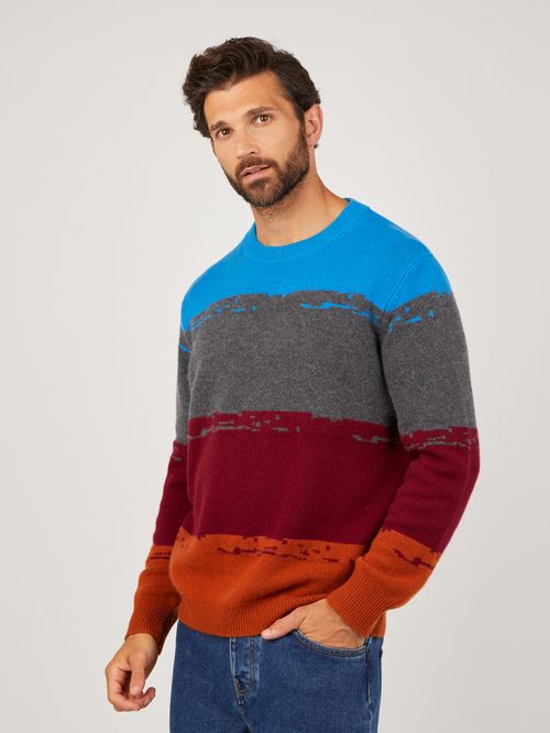 Mens Ellis Cashmere Colour Block Jumper