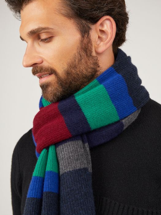 Mens Miles Cashmere Stripe Scarf