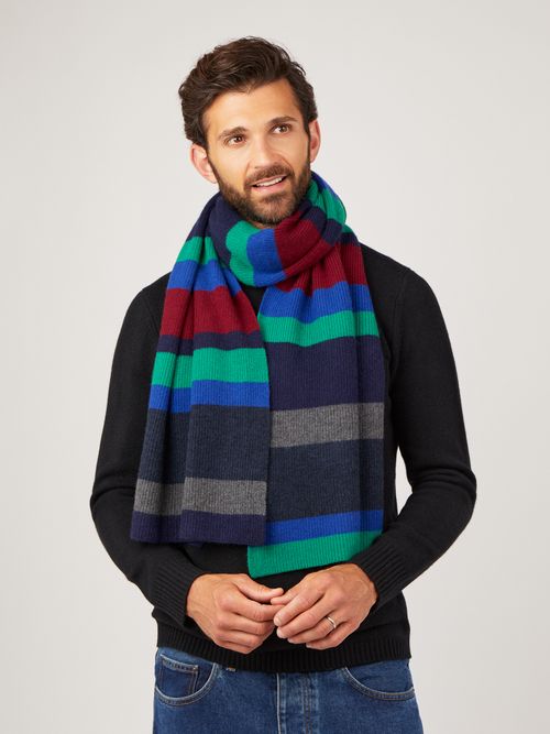 Mens Miles Cashmere Stripe Scarf