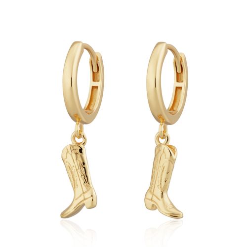 Cowboy Boot Charm Hoop Earrings