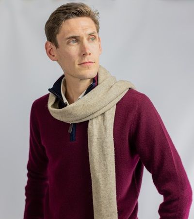 Boxed Scarf and Beanie in Yak Yarn