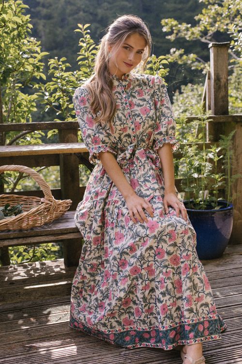 Jasmine Dress in Vintage Pink