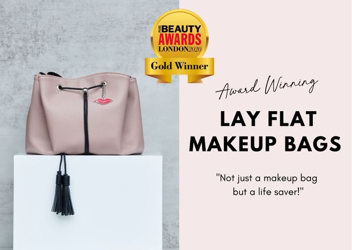 Lay Flat Faux Leather Makeup Bag in 10 Colour Choices