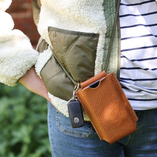 Personalised Leather Phone Bag