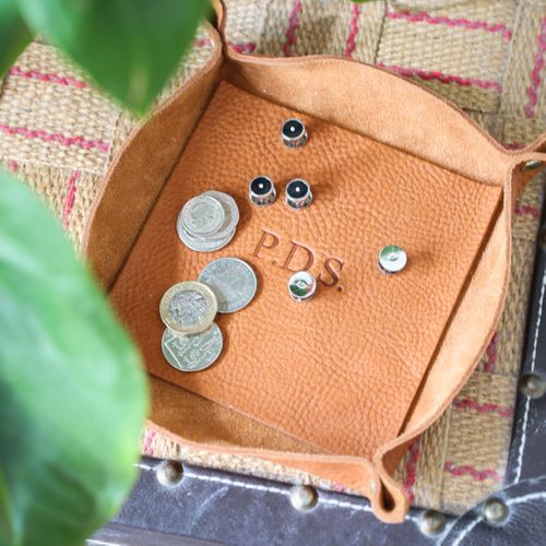 Personalised Leather Jewellery/Valet Tray