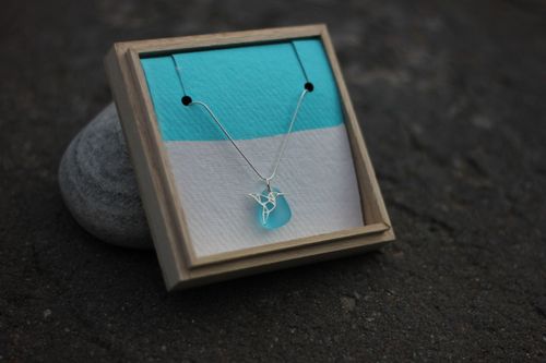 Hummingbird & Sea Glass Necklace