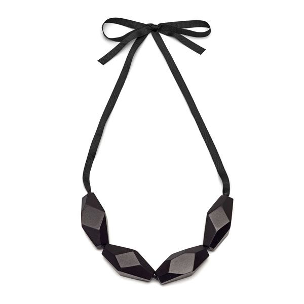 Large faceted bead necklace - Blackwood