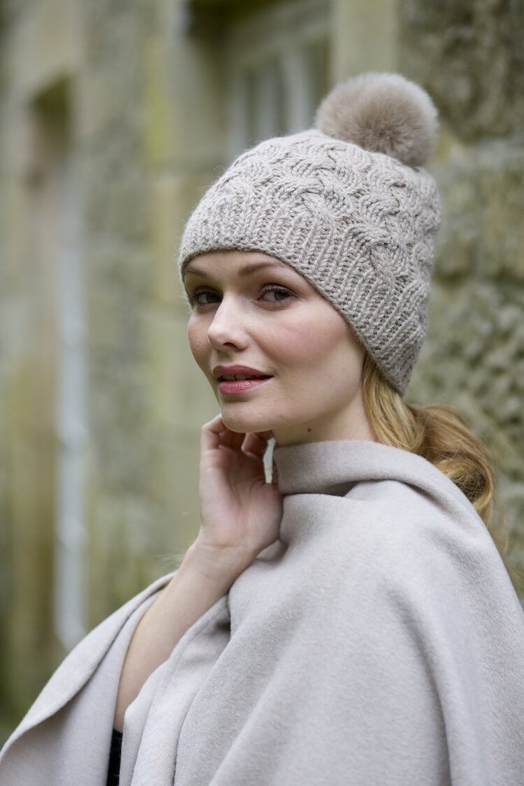 Alpaca Wool Pom-Pom Hat