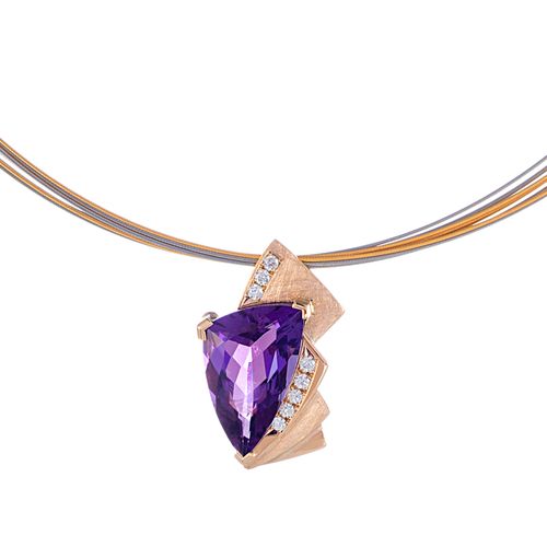 Amethyst and Diamond pendant
