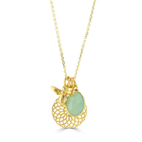 Beatrice Aqua Charm Necklace