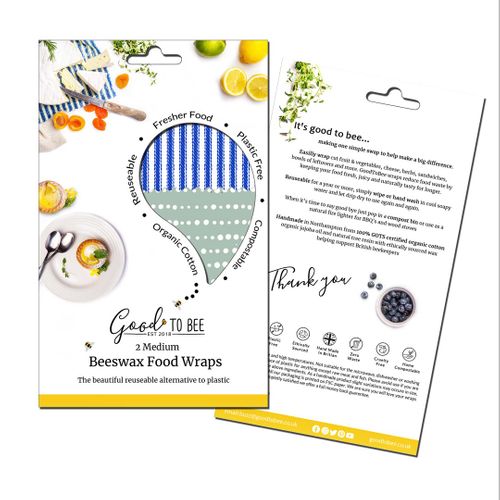 2 Medium Beeswax Wraps