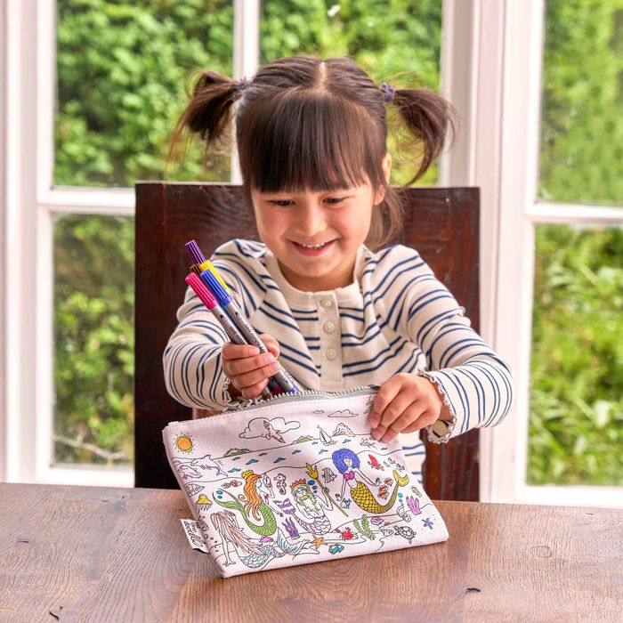 NEW! Colour-in Pencil Case - Mermaid