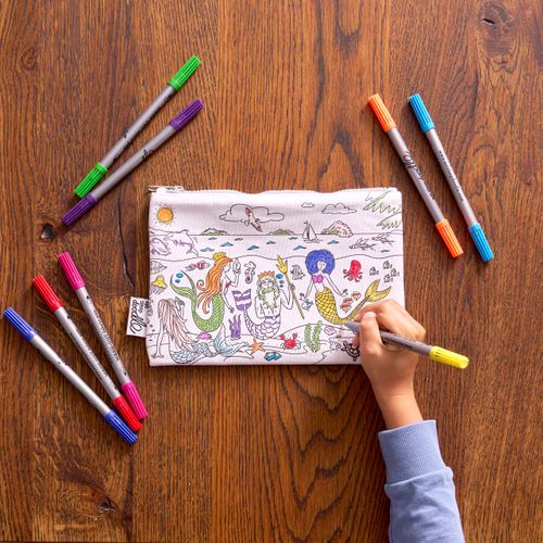 NEW! Colour-in Pencil Case - Mermaid