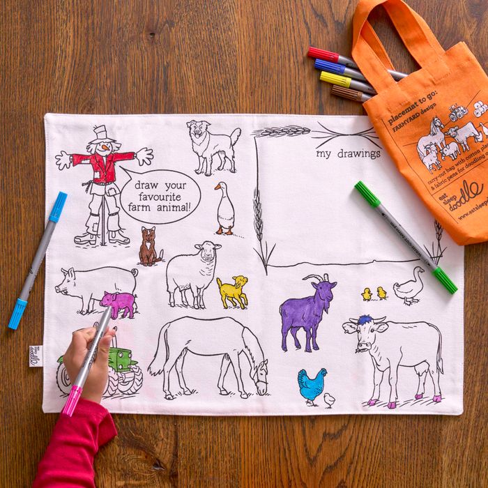 COMING SOON! Colour-in Placemat to Go – Farmyard