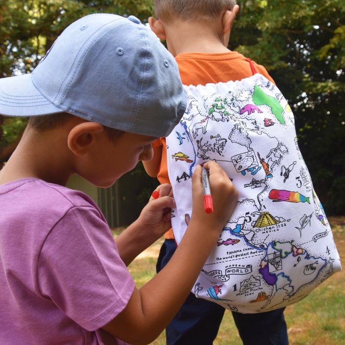 Colour-in Backpack - World Map