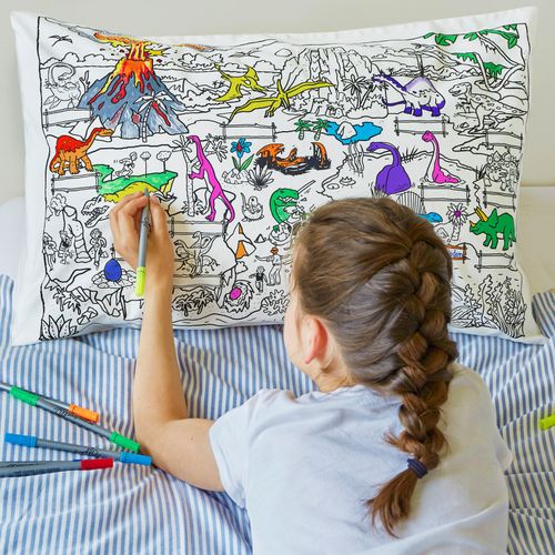 Colour-in Pillowcase - Dinosaur