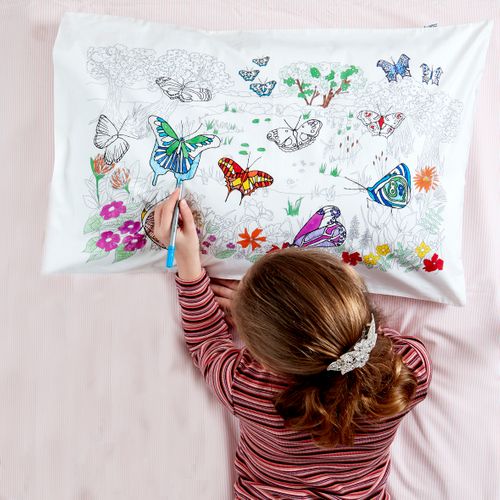 Colour-in Pillowcase - Butterfly