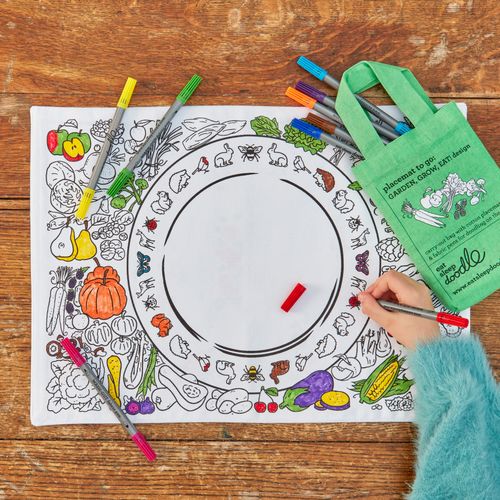 Colour-in Placemat to Go - Garden, Grow, Eat!
