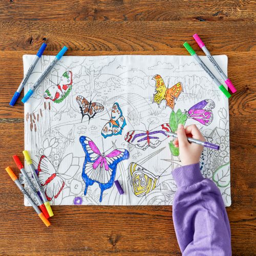 Colour-in Placemat to Go - Butterfly