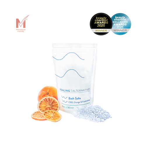 CBD BATH SALTS. ORANGE & FRANKINCENSE. 200G.