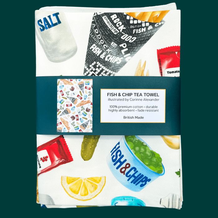 Fish & Chips Tea Towel