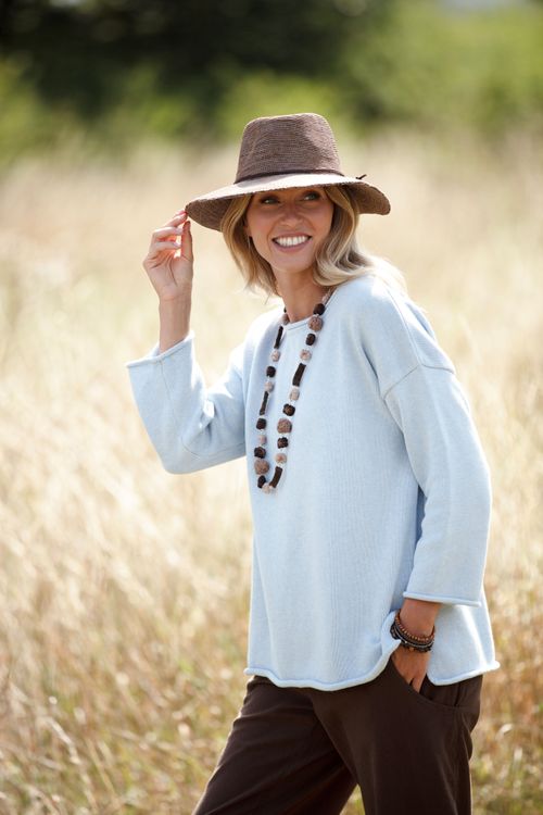 Clarissa Relaxed Knit Pearl Blue