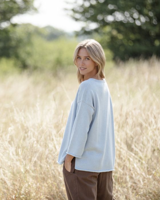 Clarissa Relaxed Knit Pearl Blue