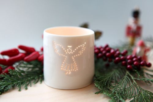 Angel Mini Porcelain Tealight Holder