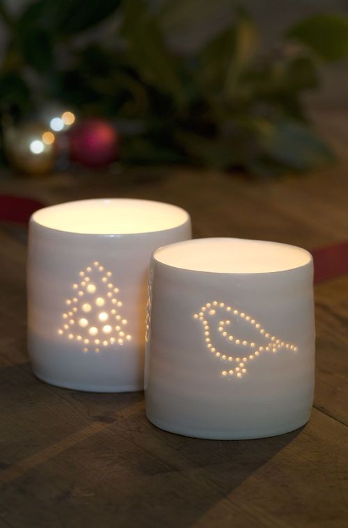 Robin mini porcelain tealight holder