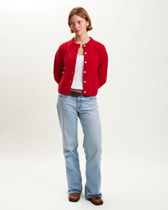 CHUNKY LAMBSWOOL POPPY CARDIGAN (5GG)