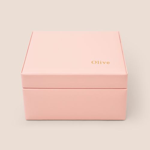 musical jewellery box in blush pink