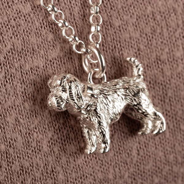 Personalised Extra Large Cockapoo Silver Necklace