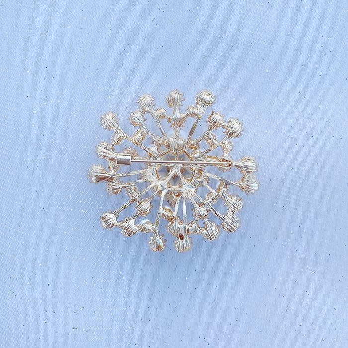 Pearl Brooch Starburst with Cystal