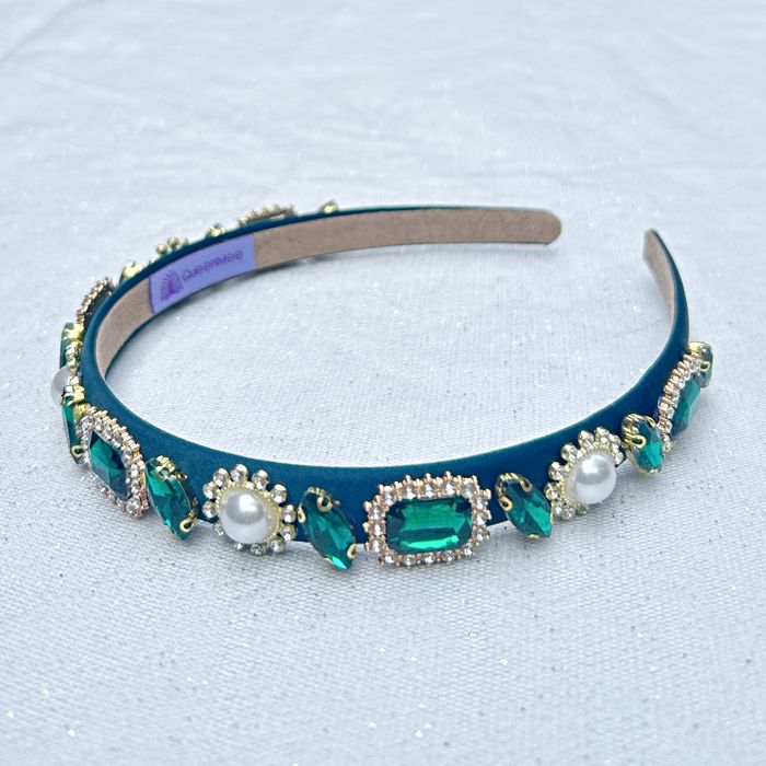 Green Jewelled Pearl Headband